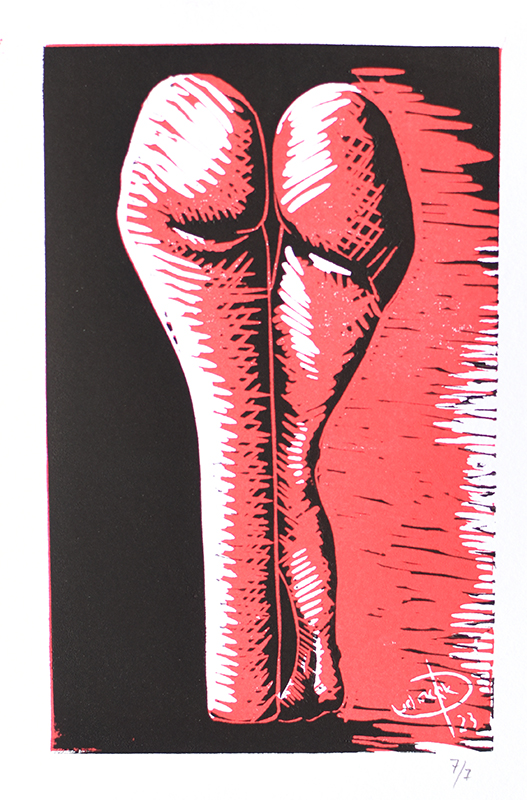 serie ženského aktu zezadu, formát A5